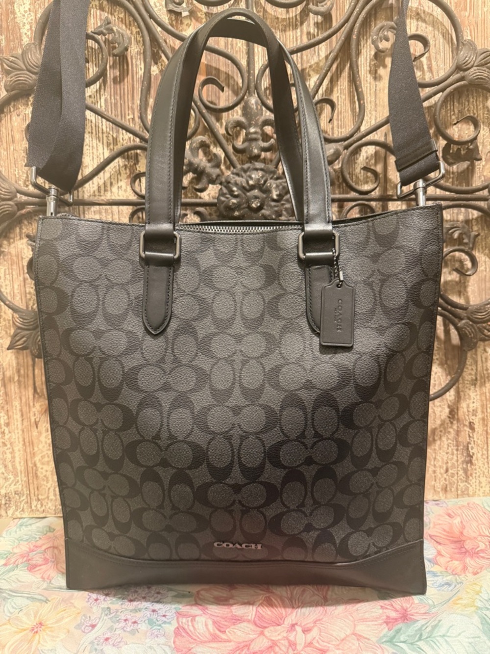 Graham Structured Coach tote bag briefcase signature canvas